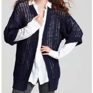 Free People Knit Navy Cardigan